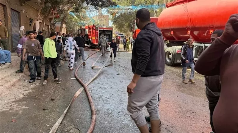 إرتفاع مصابي حريق منشأة ناصر والحماية المدنية تواصل عملية التبريد