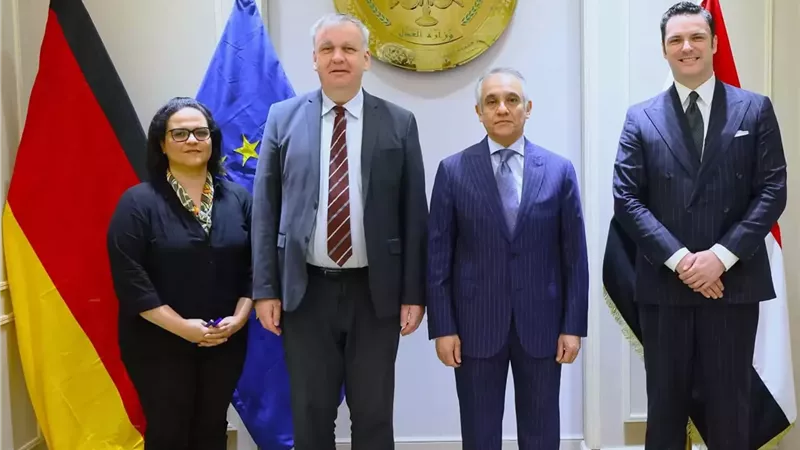 وزير العدل يستقبل سفير جمهورية ألمانيا الاتحادية بالقاهرة