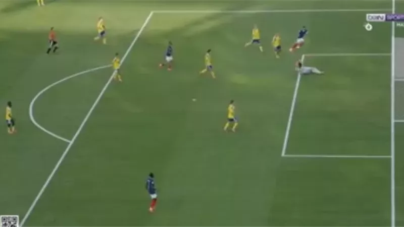 مبابي يحرز الهدف الثالث لمنتخب فرنسا في مرمي السويد