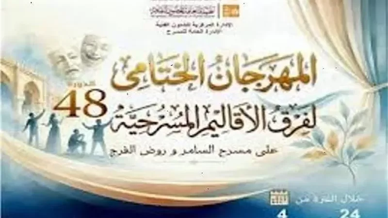 تاجيل حفل ختام مهرجان فرق الأقاليم المسرحية لـ غداً