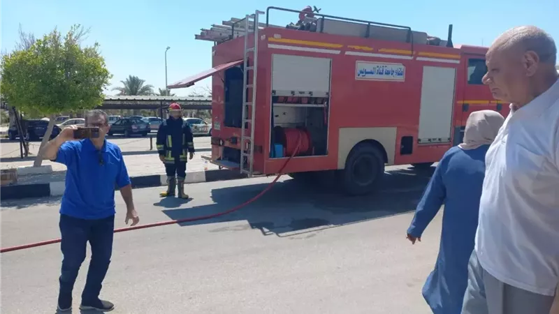 التدريب على ترشيد الطاقة وخطط الإخلاء بجامعة قناة السويس