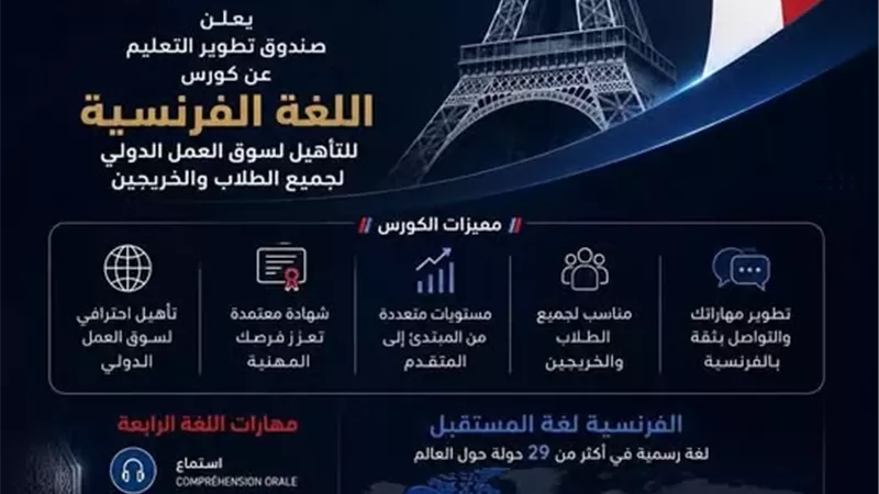 «تطوير التعليم بالوزراء» يعلن إطلاق برنامج مجاني لتعلم الفرنسية