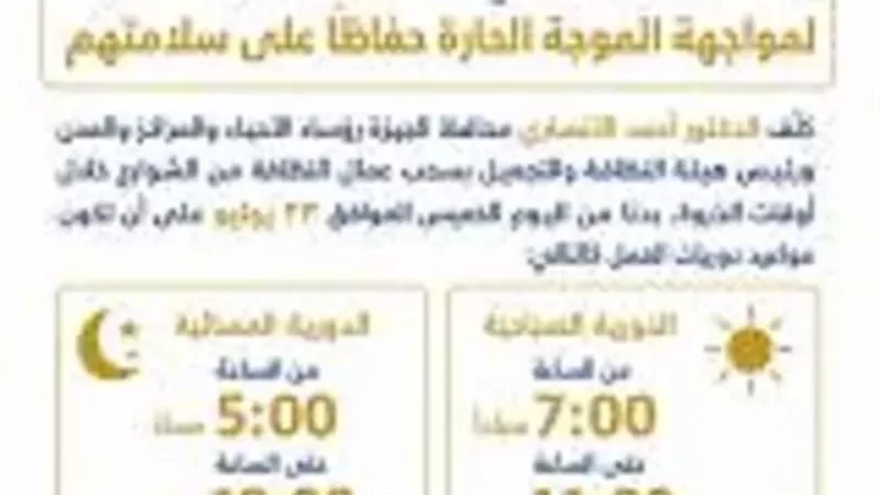 محافظ الجيزة يقرر إيقاف العمل الميداني لعمال النظافة وقت الذروة
