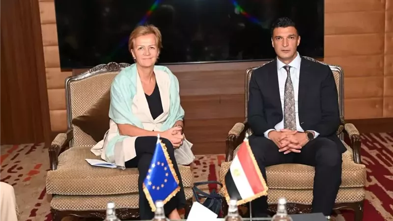 وزير الصناعة يبحث مع رئيسة بعثة الاتحاد الأوروبي تعزيز التعاون