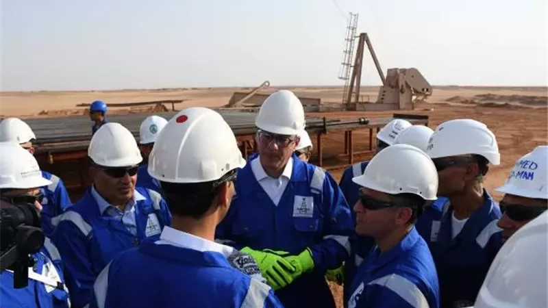 وزير البترول ومحافظ أسوان يتفقدان استئناف الحفر بحقل البركة