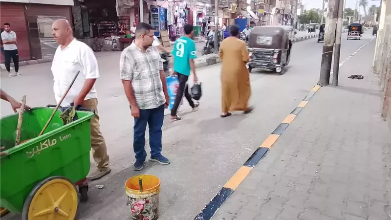 رفع كفاءة وتجميل شوارع صدفا بأسيوط