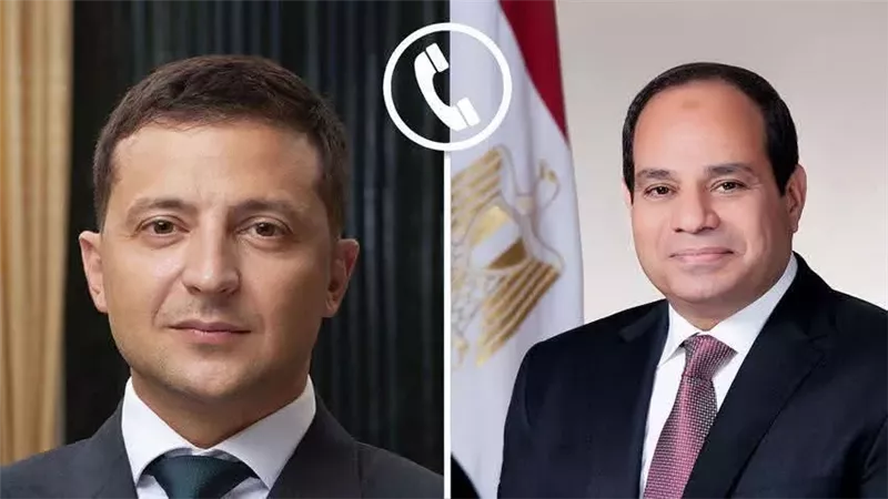 الرئيس السيسي يتلقى اتصالا هاتفيا من الرئيس الأوكراني فولوديمير زيلينسكي