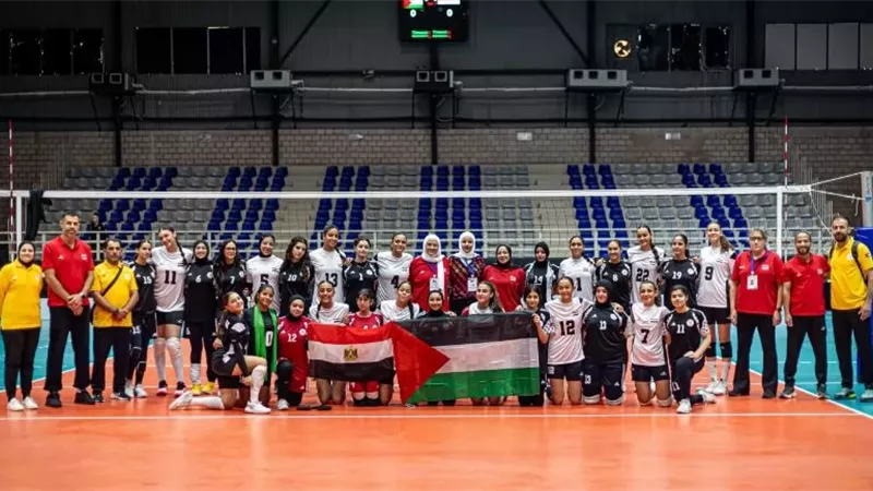 منتخب ناشئات الطائرة يفوز على فلسطين ويواجه الجزائر السبت