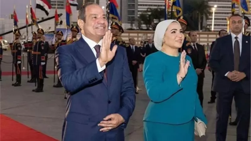السيدة انتصار السيسى: من أرض النيل نرحب بكل محبة بالرئيس الصينى وقرينته