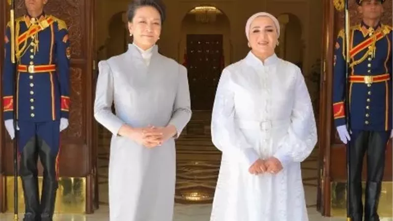 السيدة انتصار السيسى تنشر صورا من استقبالها لقرينة الرئيس الصيني