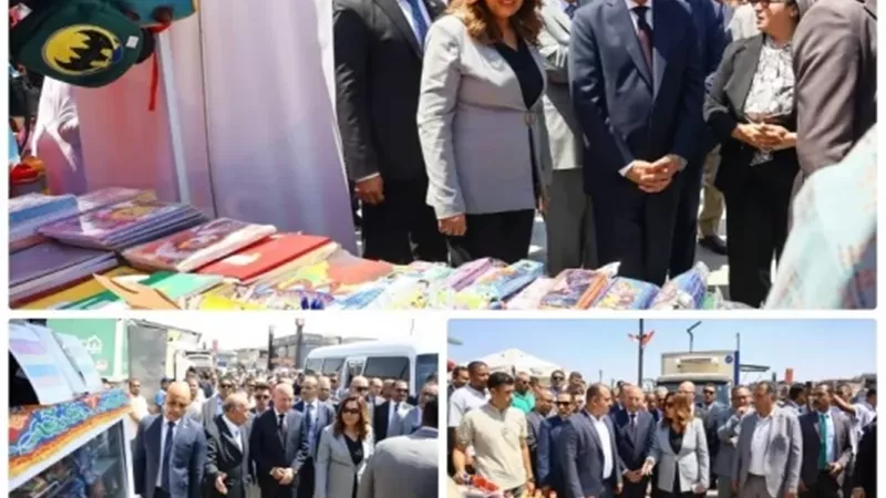 وزيرة التنمية المحلية ومحافظ القاهرة يتفقدان «بازار القاهرة»