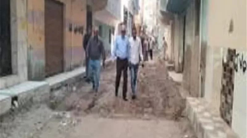 تطوير ورفع كفاءة الشوارع الداخلية بالحسينية ببلاط الإنترلوك