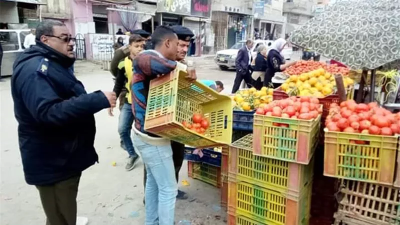 متابعة حملة رفع الاشغالات بالشوارع الرئيسية بالحامول