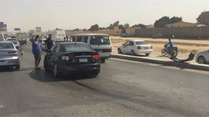 اصابة شخص فى حادث تصادم بطريق إسكندرية الصحراوى