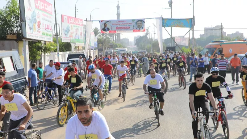 إطلاق شارة البدء لماراثون الدراجات إحتفالاً بإنتصارات أكتوبر المجيدة تحت شعار 