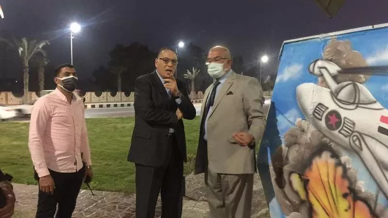 محافظ الشرقية يتفقد أعمال التطوير والتوسعة الجارية بميدان الطيارة بمدينة بلبيس