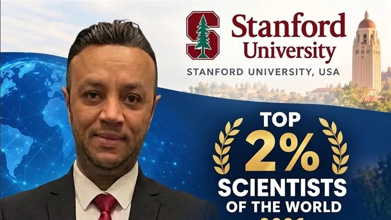 طه عوض الله ضمن قائمة ستانفورد لأفضل 2% من علماء العالم لعام 2026