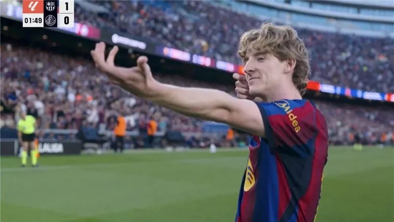 برشلونة يتقدم علي خيتافي بثنائية جوردون وخيسوس في الشوط الأول