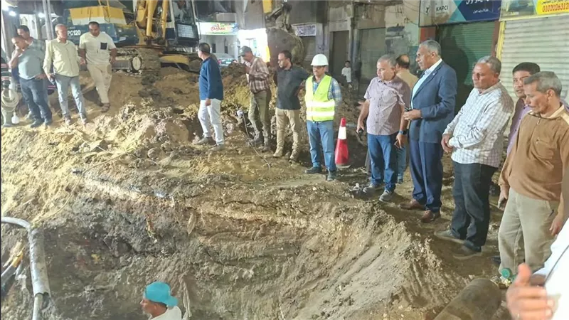  أعمال إحلال وتجديد خط مياه الشرب الناقل 1000 مم بمنطقة المدابغ