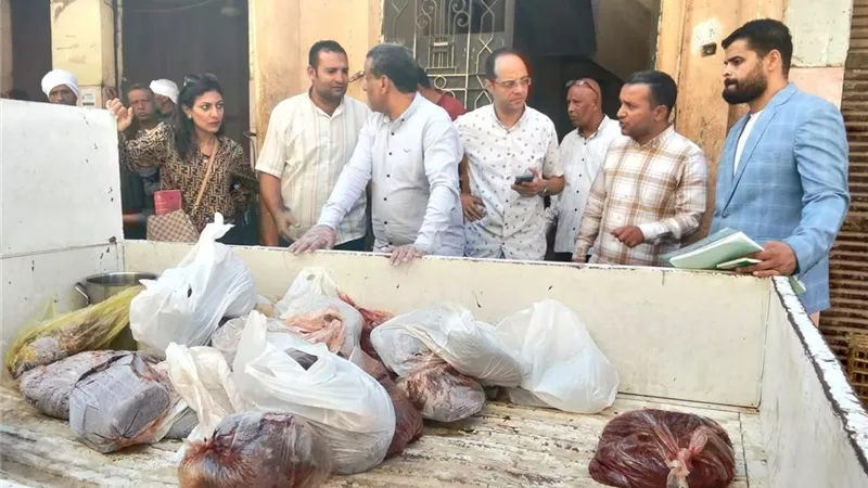 200 كيلو لحوم فاسدة ومذبوحة خارج المجازر.. ضربات بيطرية بأسواق المنيا