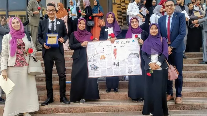 فريق كليه تمريض جامعة كفر الشيخ يحقق المركز الأول في مسابقتي البحث العلمي و