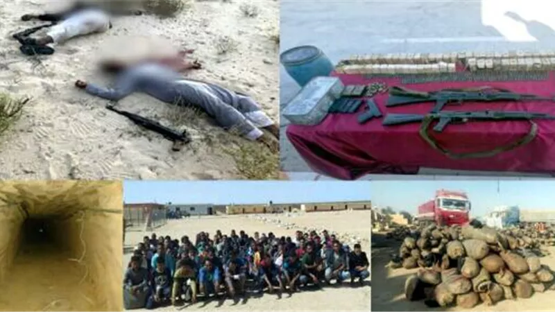 القوات المسلحة : مقتل 83 تكفيريا وتفجير 376 عبوة ناسفة وتدمير نفقين بسيناء