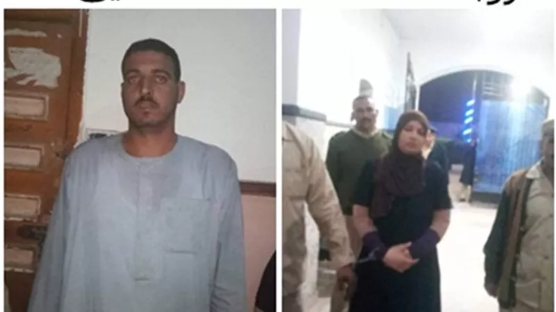 صور .. ربة المنزل وعشيقها بعد تجديد حبسهما .. قتلا الزوج وألقيا جثته بالنيل