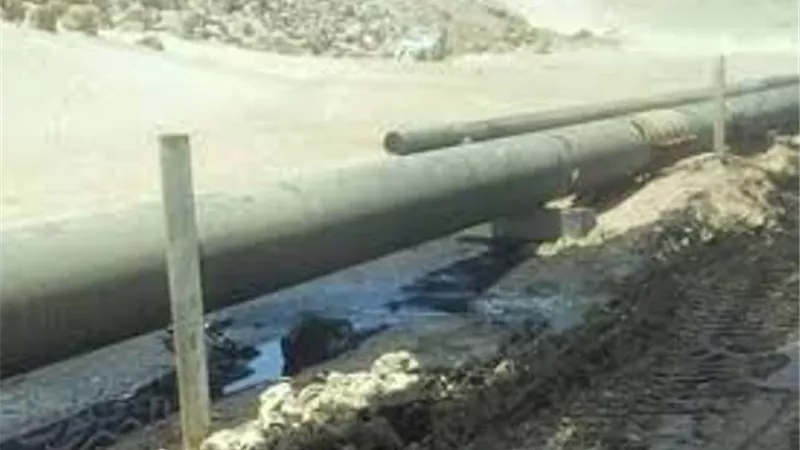 كسر بخط انابيب ايتاي البارود بالبحيرة