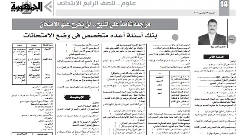 مراجعة شاملة على منهج علوم رابعة ابتدائى لن يخرج عنها الامتحان