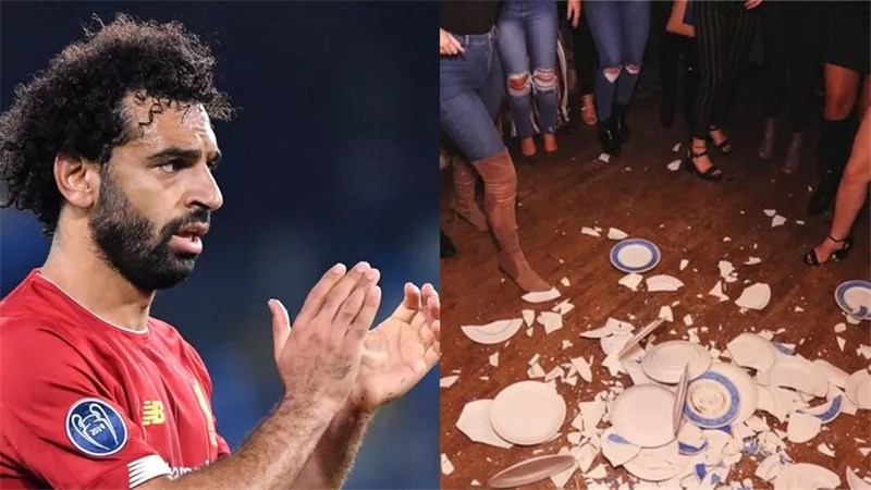 بالفيديو .. صاحب مطعم يحطم 2000 طبق بسبب زيارة محمد صلاح