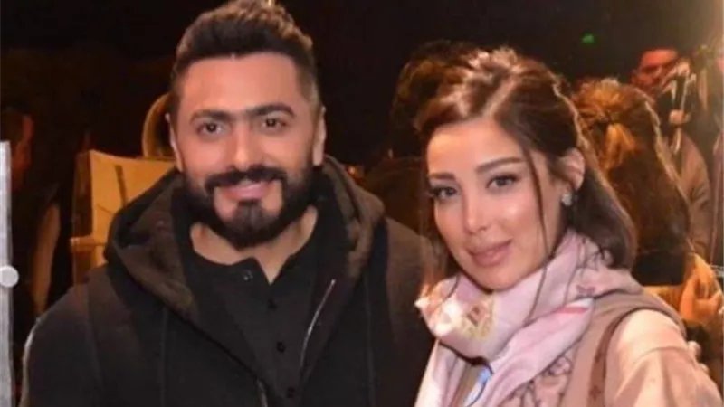 زوجة تامر حسنى بروج احمر تشعل السوشيال ميديا