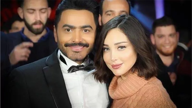 تامر حسنى يوجه رسالة لزوجتة بسمة بوسيل