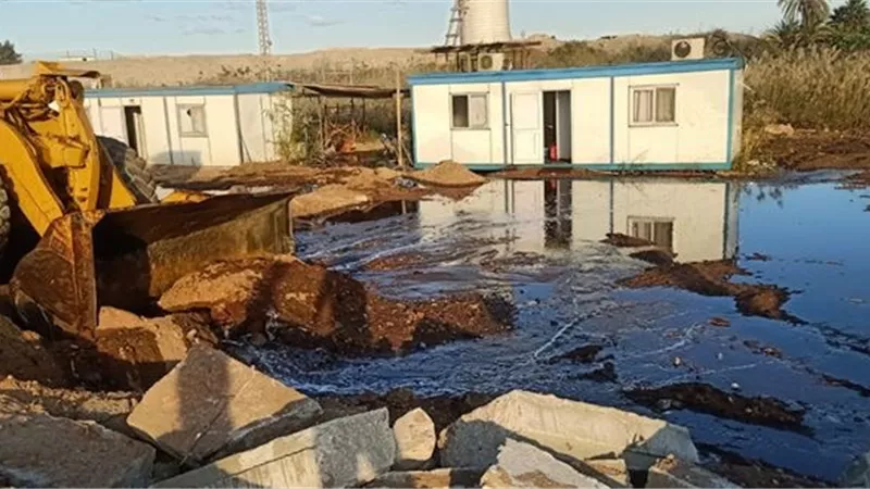 الانتهاء من اصلاح كسر خط السولار بطريق بورسعيد القنطرة غرب