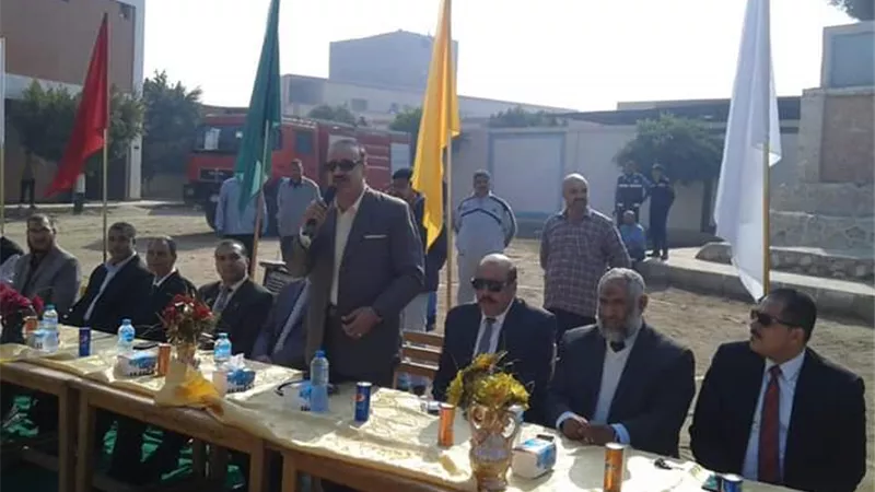 حسام يشهد خطة الإخلاء بمدرسة الصناعات باهناسيا