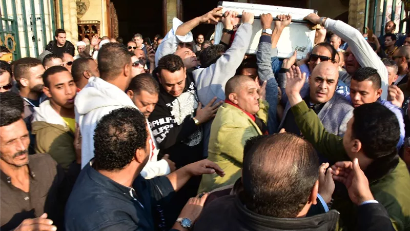 جنازة مشتركة لـ شعبان عبد الرحيم ومحمد خيري من مسجد السيده نفيسة وانهيار الليثي وعبد الباسط حمودة