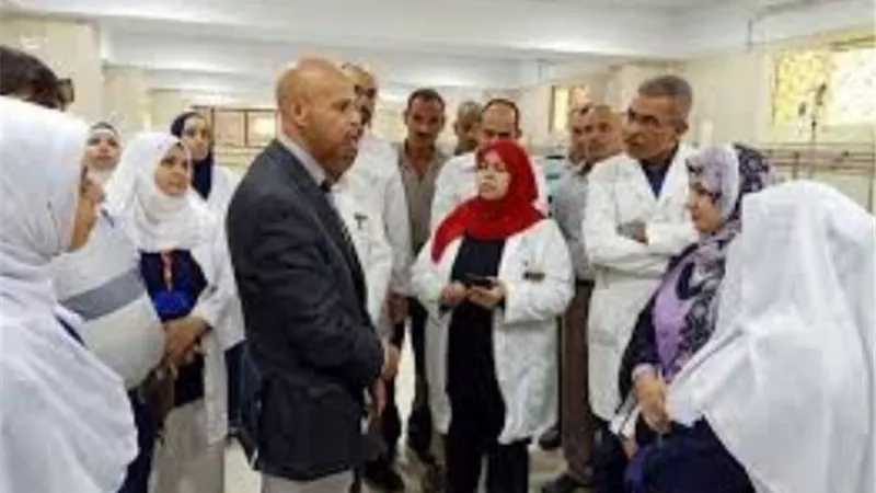وكيل وزارة الصحة يتابع عناية الاطفال ومرضى مستشفي القنايات المركزي