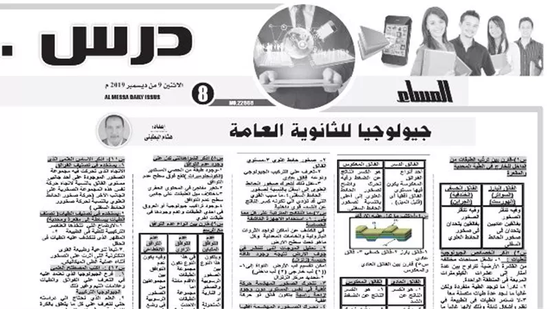 درس خصوصي في الجيولوجيا واللغة الانجليزية للثانوية العامة لن يخرج عنه الامتحان