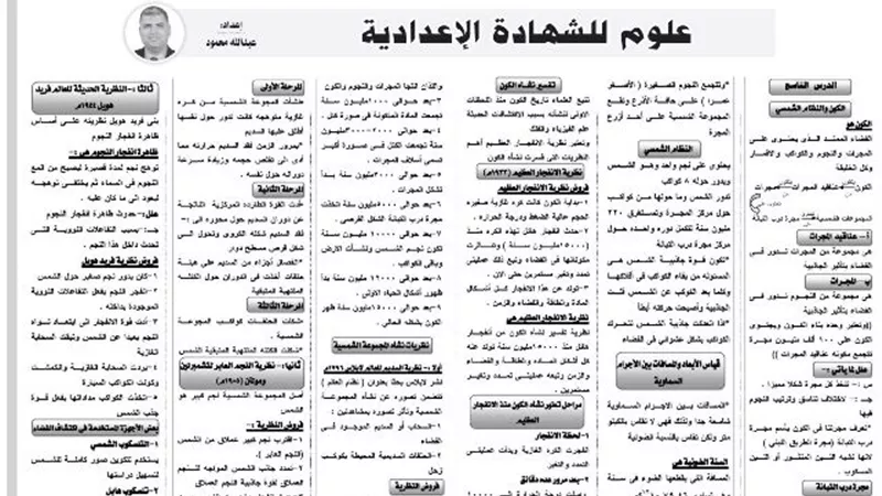 أهم مراجعات العلوم للشهادة الاعدادية لن يخرج عنها الامتحان