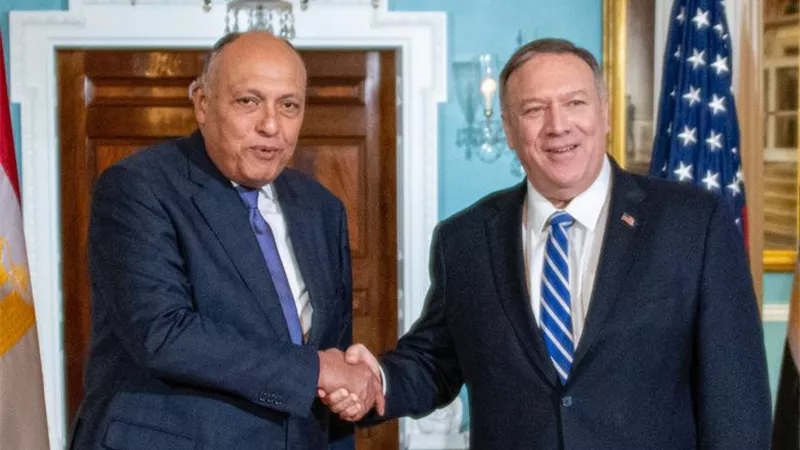 سامح شكري يلتقي بنظيره الامريكي في واشنطن ويبحثان آفاق العلاقات الثنائية ومستجدات الأوضاع في المنطقة