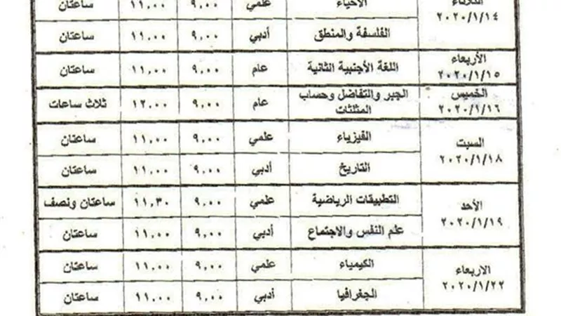 محافظ كفرالشيخ يعتمد جداول امتحانات الفصل الدراسي الأول لمختلف المراحل التعليمية