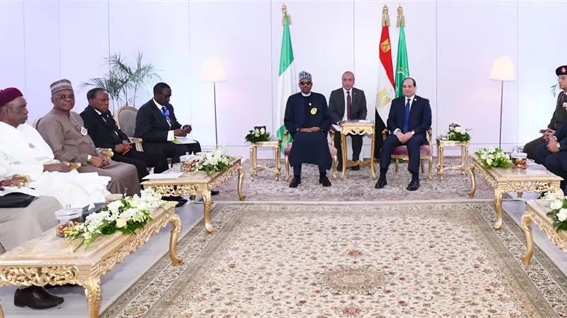 السيسي يستقبل محمد بوهاري رئيس نيجيريا