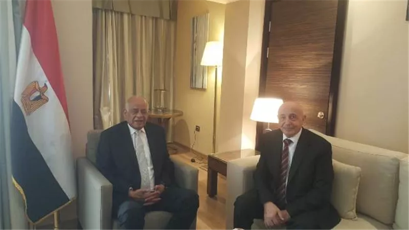 د. على عبدالعال يلتقى بالمستشار عقيلة صالح رئيس مجلس النواب الليبى