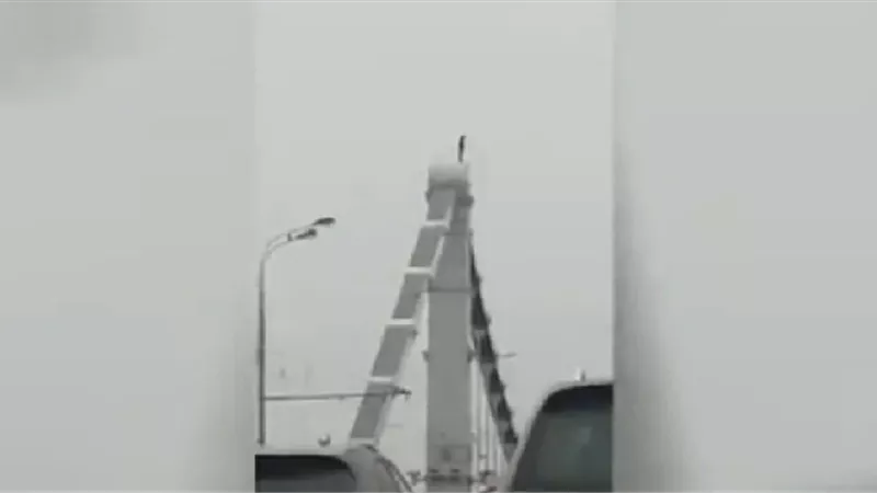 بالفيديو .. محاولة انتحار على جسر وسط موسكو