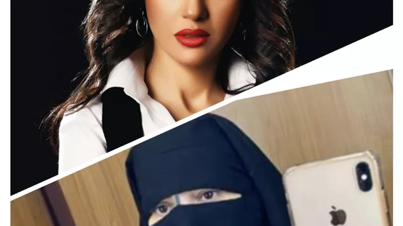 دينا فؤاد ترتدى النقاب