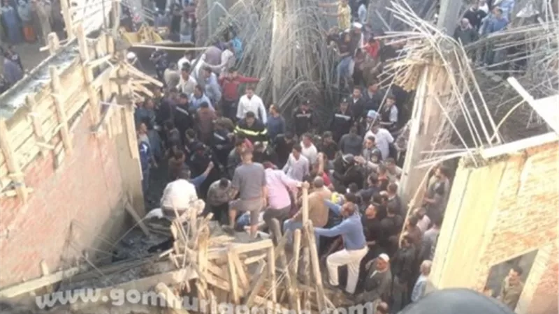 عاجل .ارتفاع ضحايا سقوط سقف مضيفة مسجد لوفاتين و2 مصابين بالبحيرة..صور