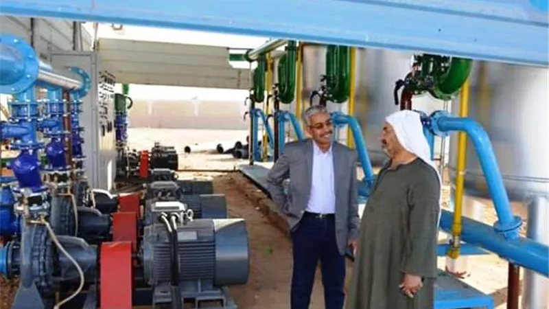 بتكلفة 3 مليون جنيه.. إحلال وتجديد محطة مياه شرب جدة بالوادى الجديد.. صور