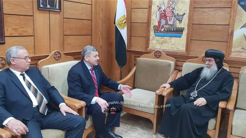 تعاون بين اسقف المنيا وامين عام المجلس القومى لرعاية اسر الشهداء
