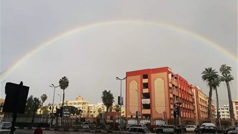 ظهور قوس قزح بسماء طنطا