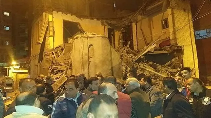 انهيار منزل مكون من طابقين بمدينة دسوق كفر الشيخ بدون ضحايا