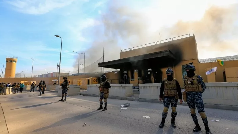 انتشار مكثف لقوات مكافحة الإرهاب حول السفارة الأمريكية في بغداد